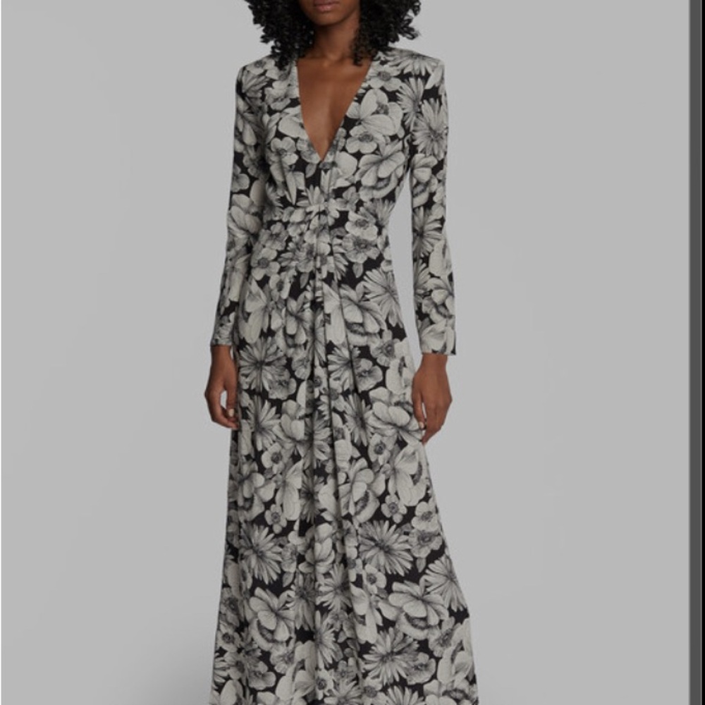 The Kooples Monochrome Floral Long Sleeve Dress